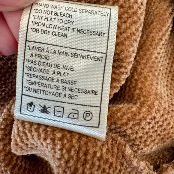 BB Dakota Brown Crushed Velvet Batwing Open‎ Front Hooded Casual Cardigan, M - Picture 9 of 10